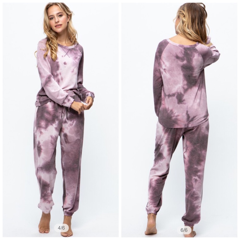 NEW Boutique Papermoon Tie Dye Pant Top Lounge Set